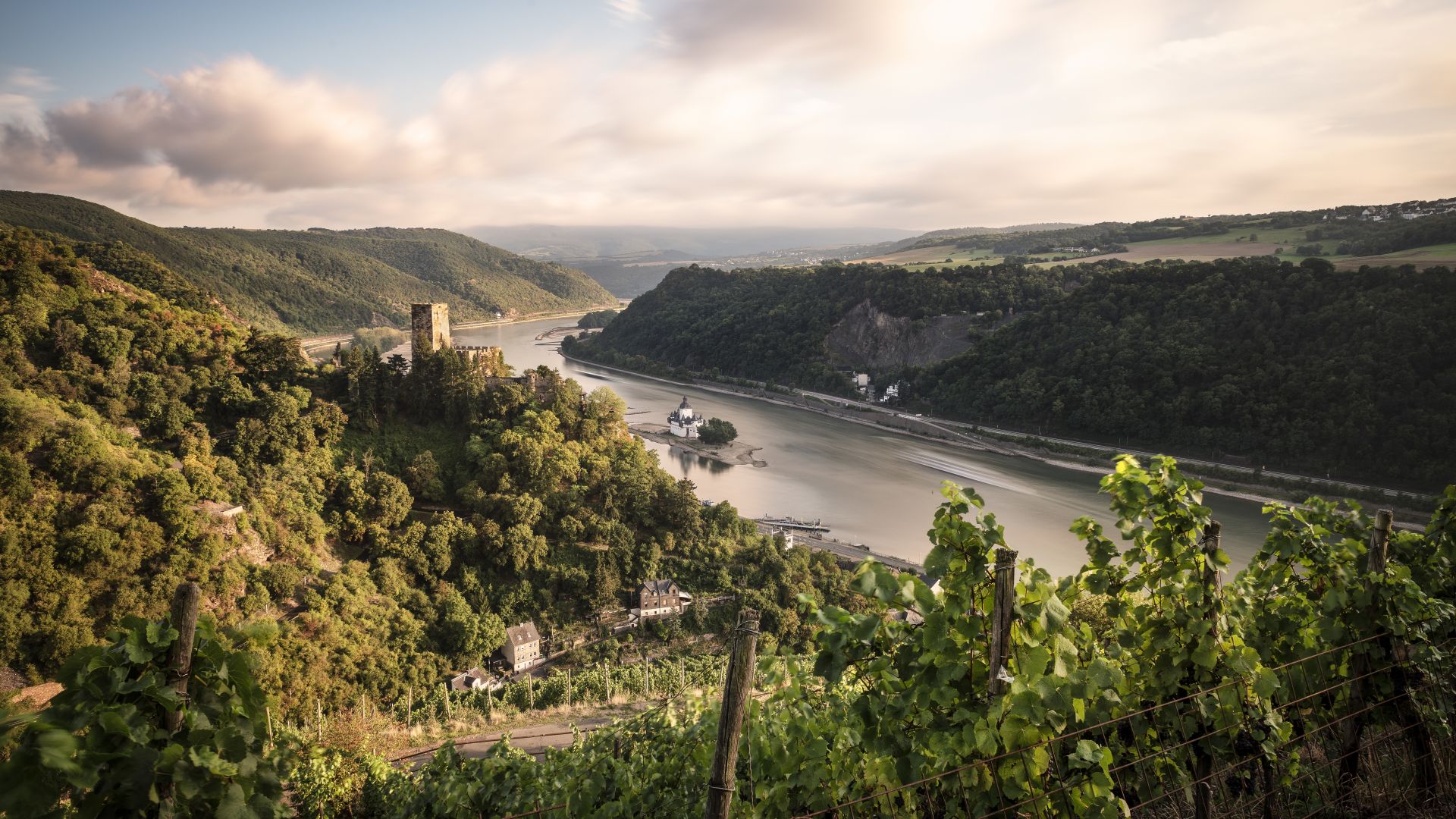 Oberes Mittelrheintal: Burg Gutenfels und Burg Pfalzgrafenstein am Rhein, UNESCO Welterbe