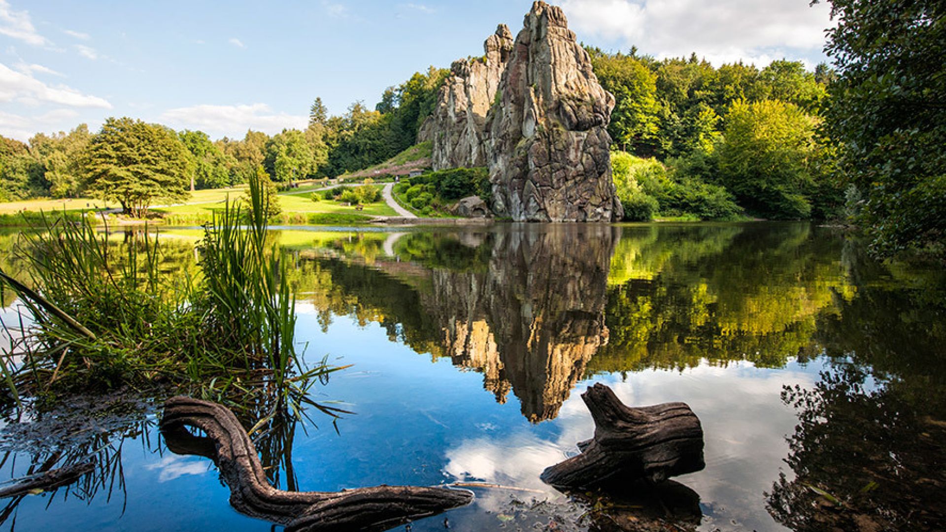 Horn-Bad Meinberg: The rock formation Externsteine in the Teutoburg Forest