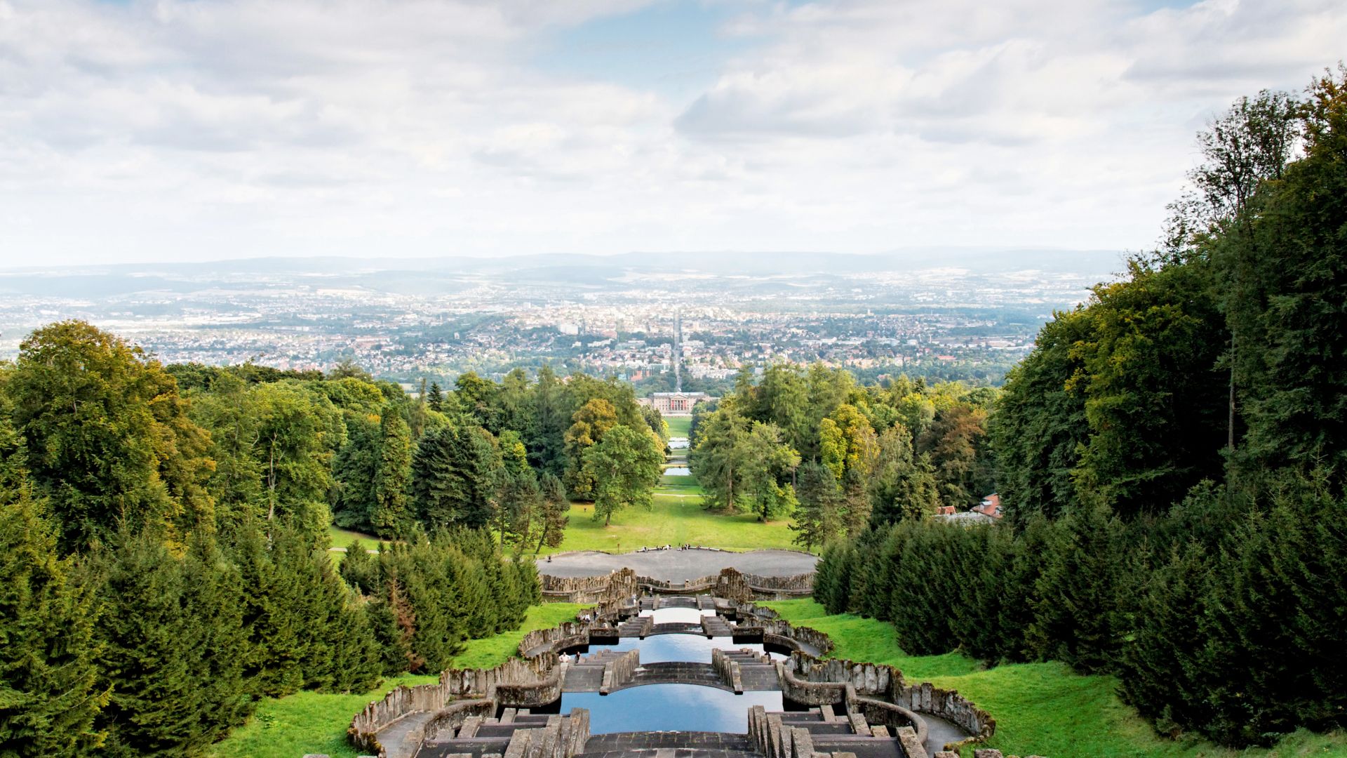 Kassel: View from the cascades in Bergpark Wilhelmshöhe