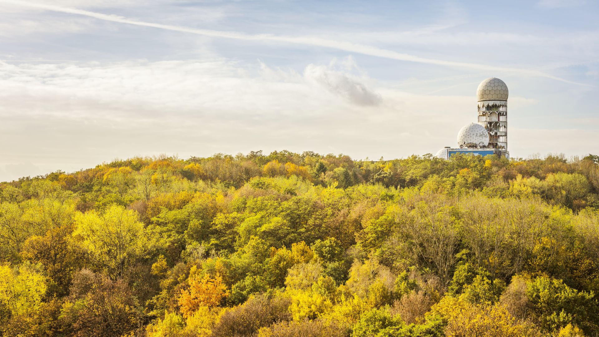 Berlin: View from Drachenberg to Teufelsberg, Grunewald in Charlottenburg-Wilmersdorf