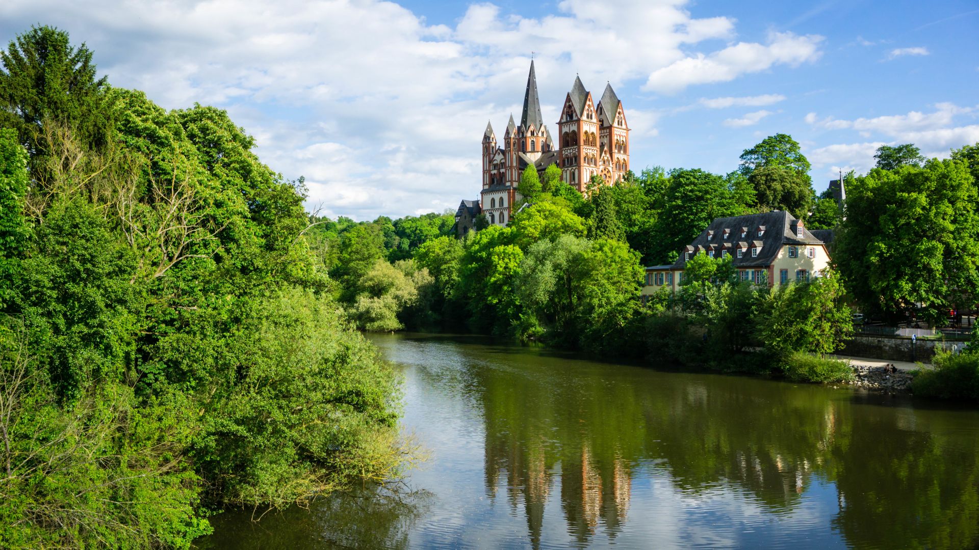 Limburg: View over the river Lahn to the Limburg Cathedral