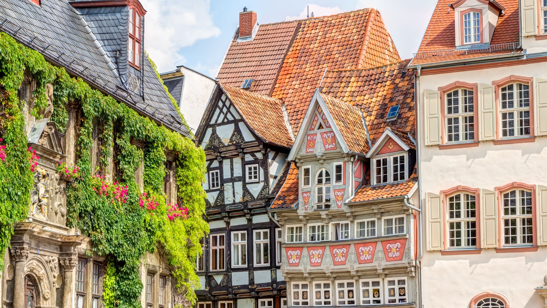 Timber framing houses Quedlinburg old town, Germany