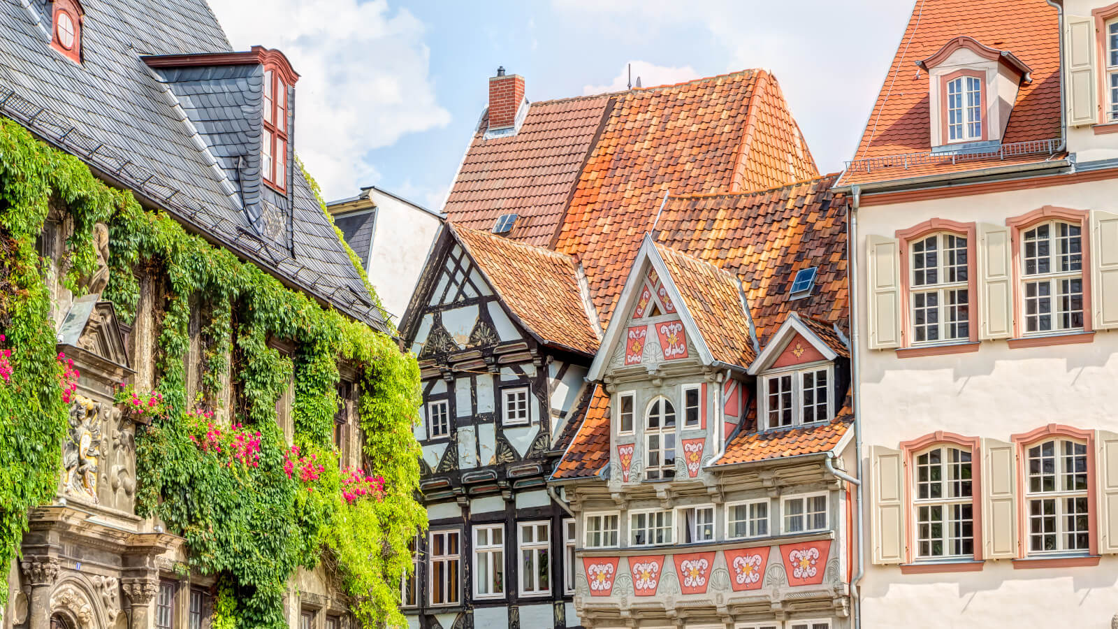 Timber framing houses Quedlinburg old town, Germany